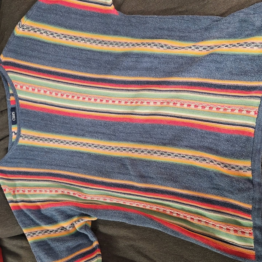 Vintage Chaps Multicolor Striped Crew Neck Sweater